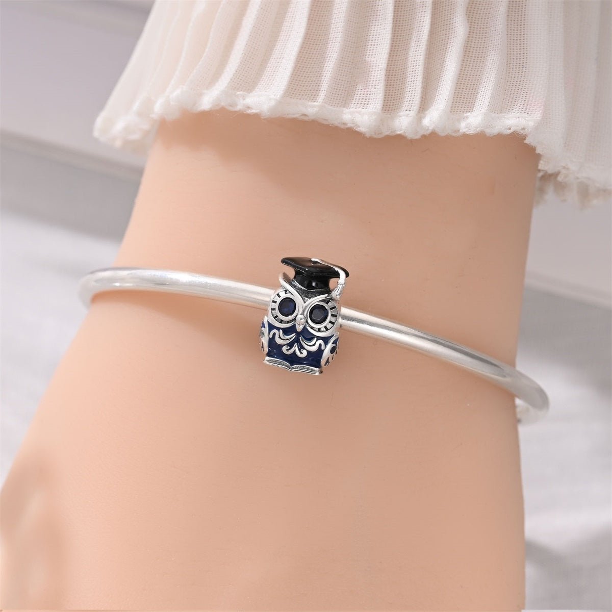 Amarante Jewelry Graduation Owl with Blue Crystal Eyes Charm