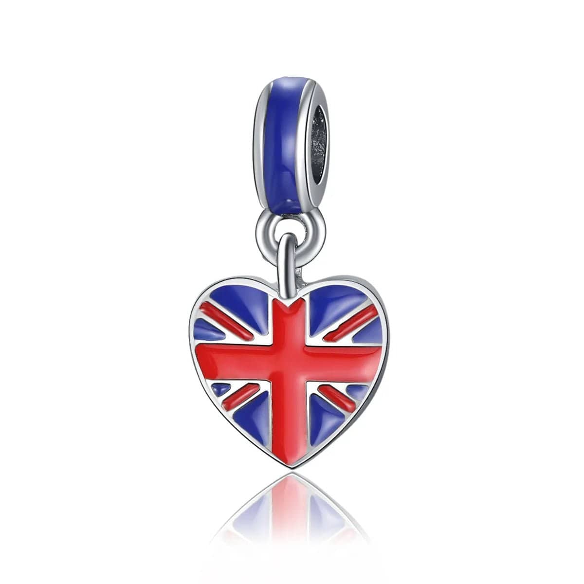 Amarante Jewelry Great Britain Union Jack Heart Dangle Charm