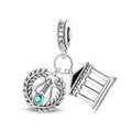 Amarante Jewelry Greece Temple & Laurel Wreath Dangle Charm