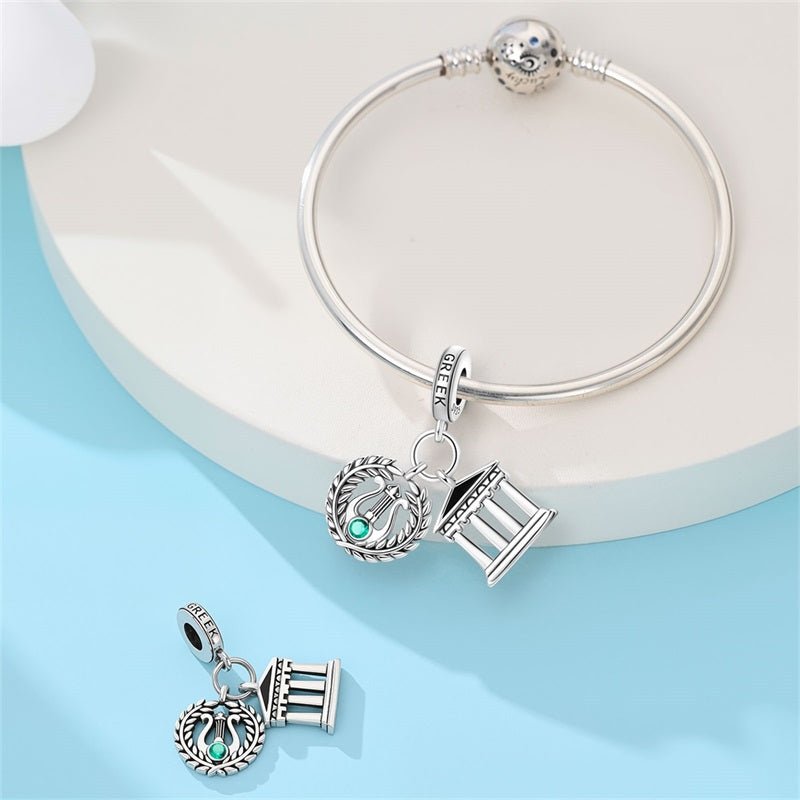 Amarante Jewelry Greece Temple & Laurel Wreath Dangle Charm