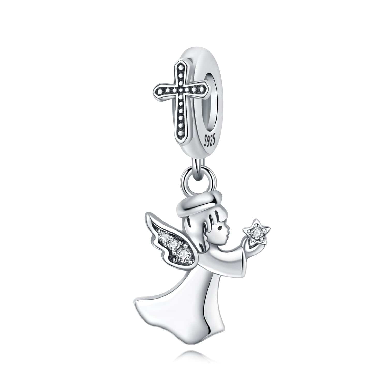 Amarante Jewelry Guardian Angel Charm with Sparkling Star