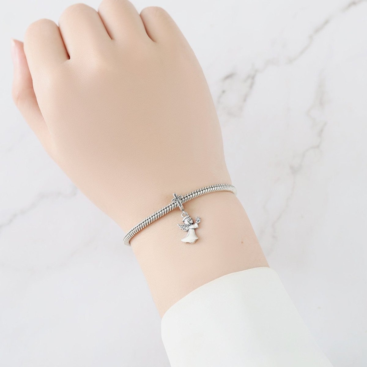Amarante Jewelry Guardian Angel Charm with Sparkling Star