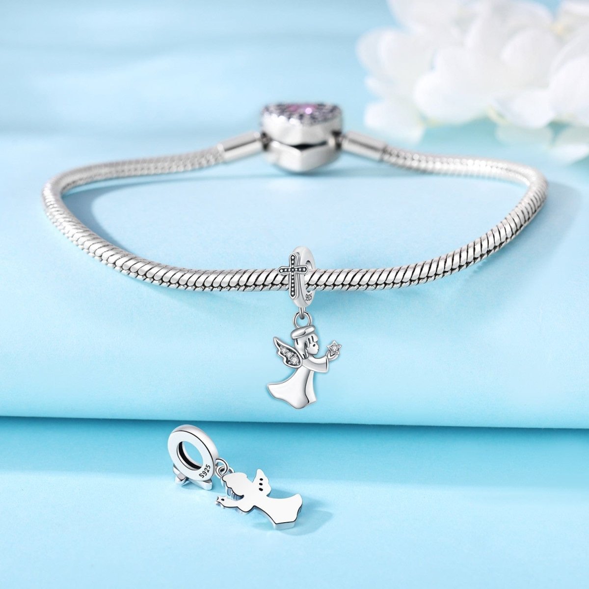 Amarante Jewelry Guardian Angel Charm with Sparkling Star