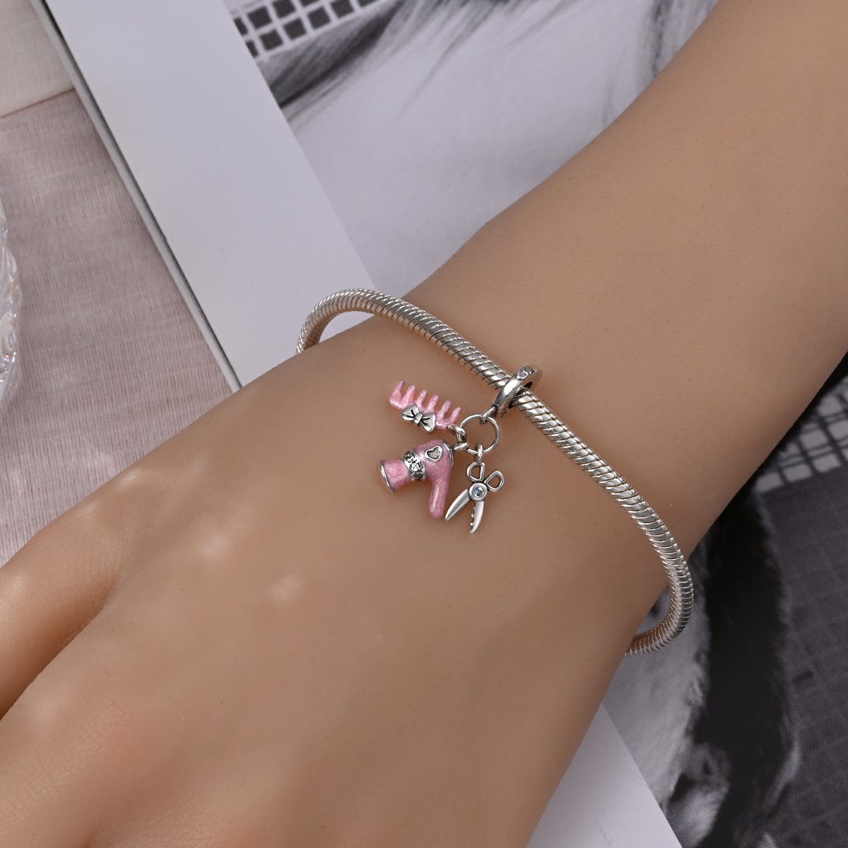 Amarante Jewelry Hairdryer, Comb & Scissors Trio Charm
