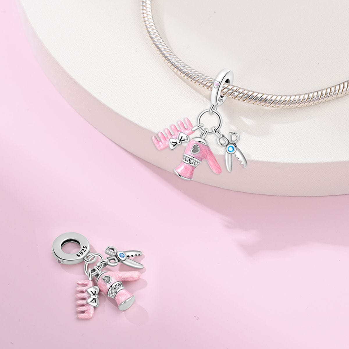 Amarante Jewelry Hairdryer, Comb & Scissors Trio Charm