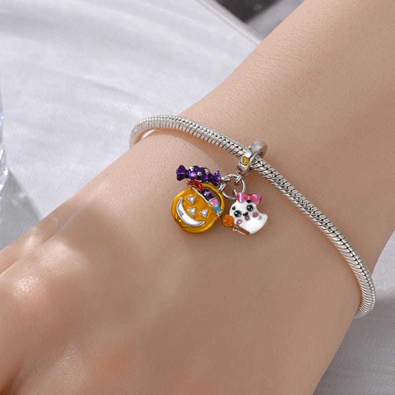 Amarante Jewelry Halloween Luminous Candy Pumpkin & Ghost Charm