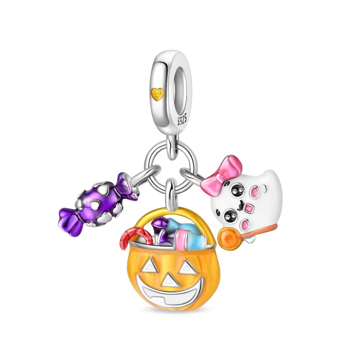 Amarante Jewelry Halloween Luminous Candy Pumpkin & Ghost Charm