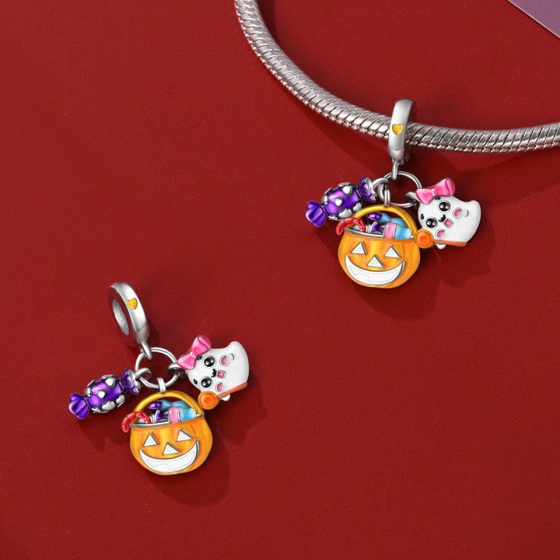 Amarante Jewelry Halloween Luminous Candy Pumpkin & Ghost Charm