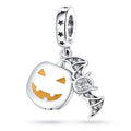 Amarante Jewelry Halloween Pumpkin Lantern & Bat Dangle Charm