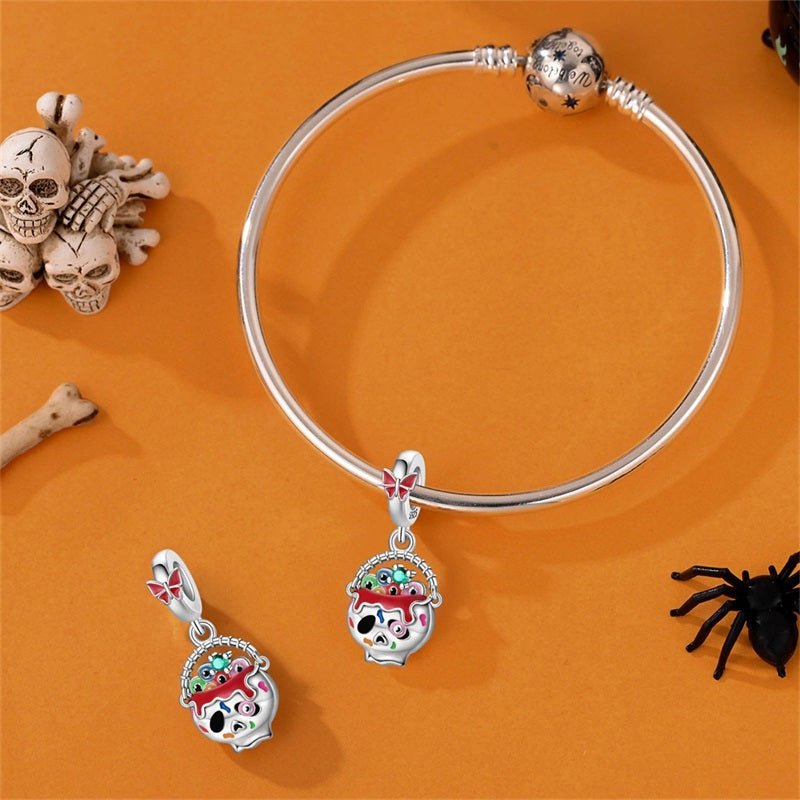 Amarante Jewelry Halloween Skull Cauldron Dangle Charm