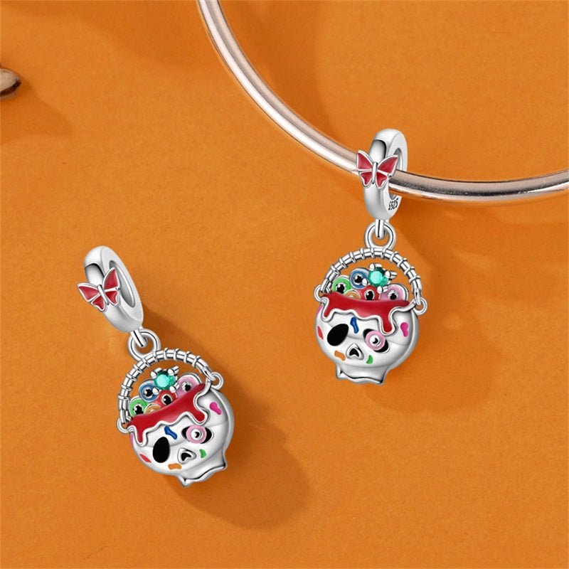 Amarante Jewelry Halloween Skull Cauldron Dangle Charm