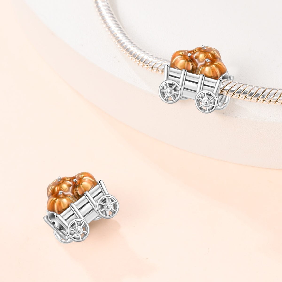 Amarante Jewelry Halloween Wagon Full of Pumpkins Charm