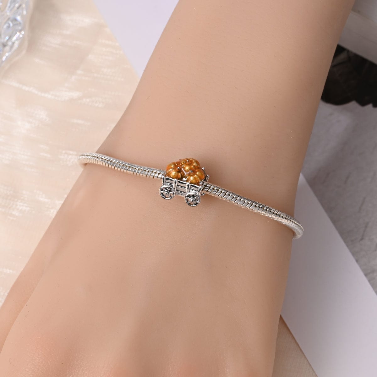 Amarante Jewelry Halloween Wagon Full of Pumpkins Charm