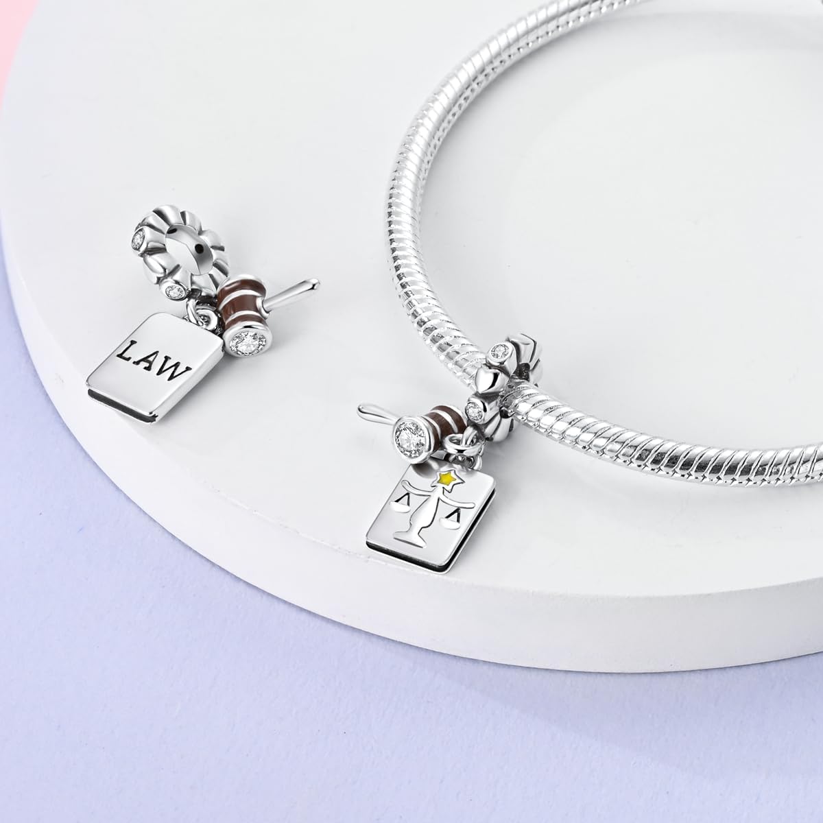 Amarante Jewelry Hammer & Book of Justice Charm