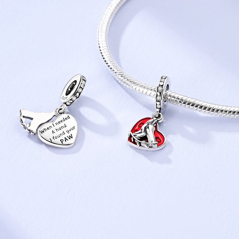 Amarante Jewelry Hand & Paw Heart Dangle Charm