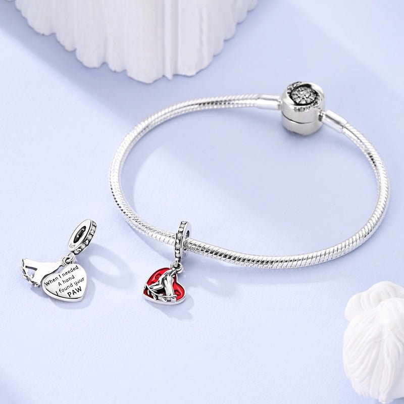 Amarante Jewelry Hand & Paw Heart Dangle Charm