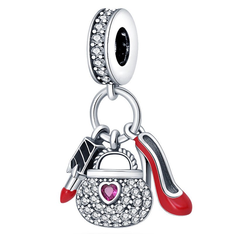 Amarante Jewelry Handbag, Lipstick & High Heel Glam Dangle Charm
