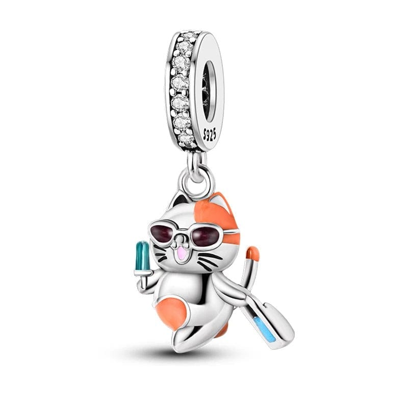 Amarante Jewelry Happy Beach Cat Dangle Charm