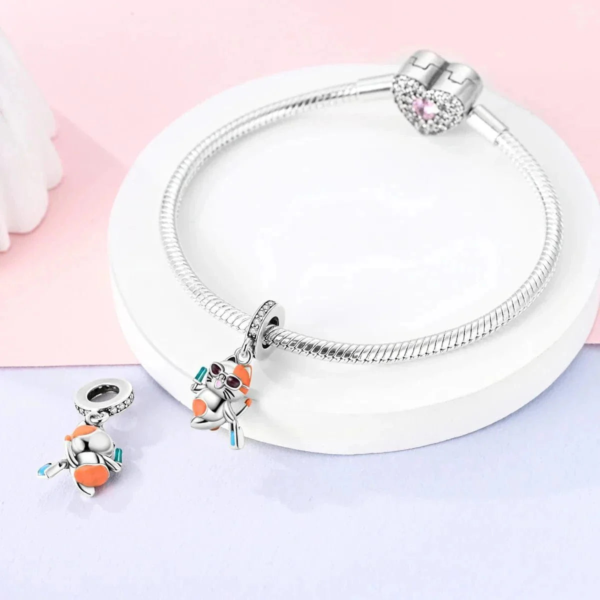 Amarante Jewelry Happy Beach Cat Dangle Charm