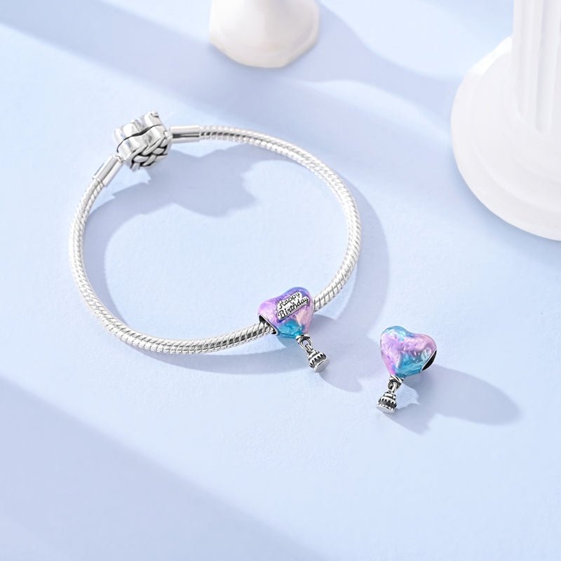 Amarante Jewelry “Happy Birthday” Heart & Cake Dangle Charm