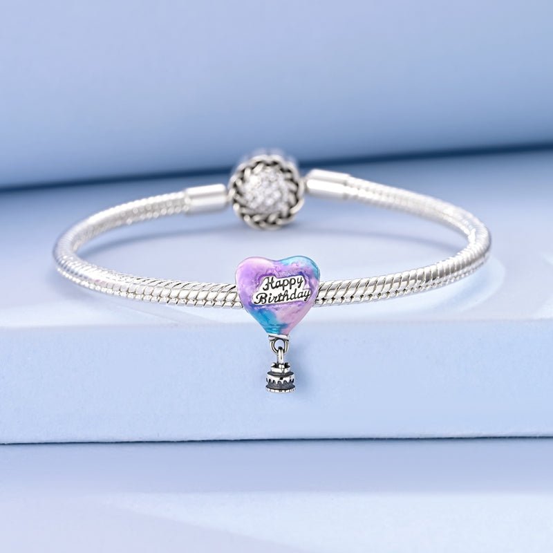 Amarante Jewelry “Happy Birthday” Heart & Cake Dangle Charm