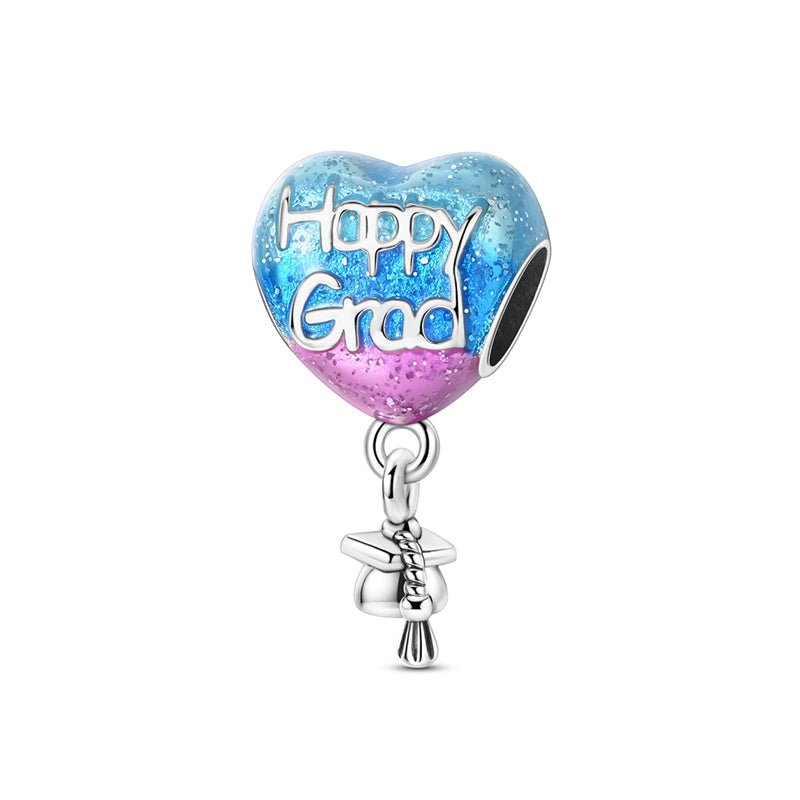 Amarante Jewelry “Happy Grad” Heart & Cap Dangle Charm