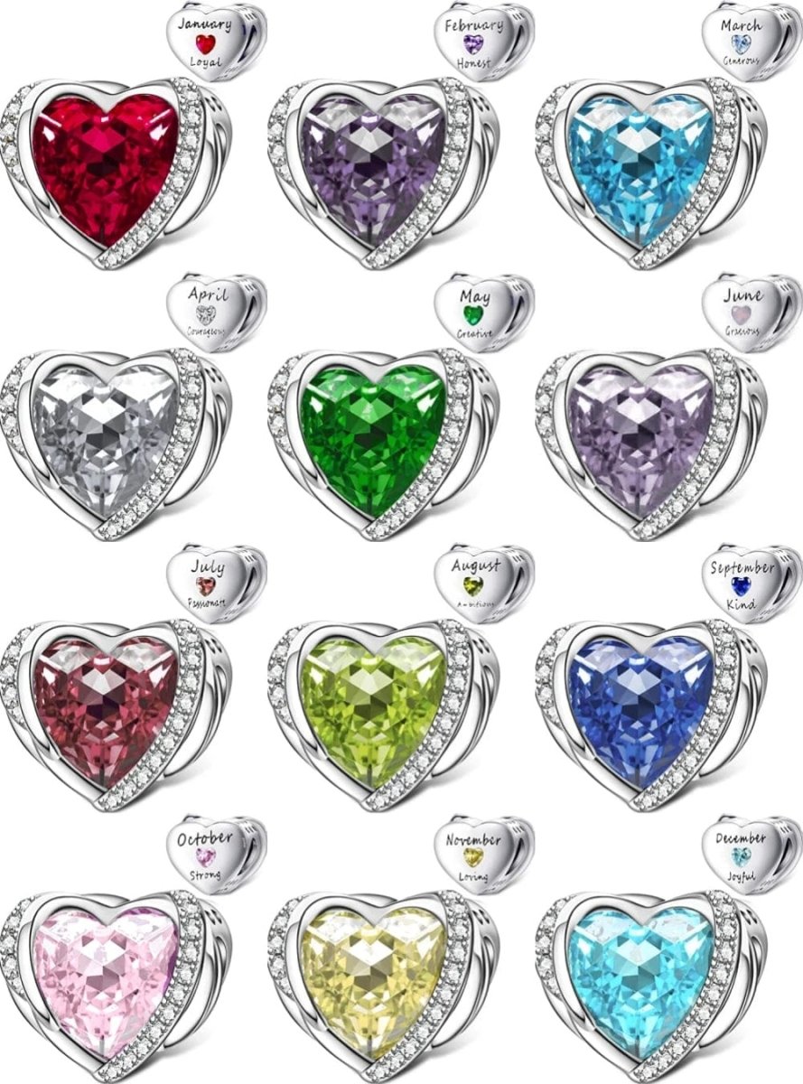 Amarante Jewelry Heart Birthstone Charms