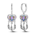 Amarante Jewelry Heart Dreamcatcher Earrings with Multicolored Gemstones