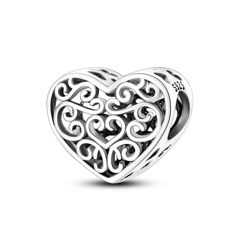 Amarante Jewelry Heart Flower Charm