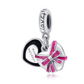 Amarante Jewelry Heart Gift Box with Pink Ribbon Holiday Dangle Charm