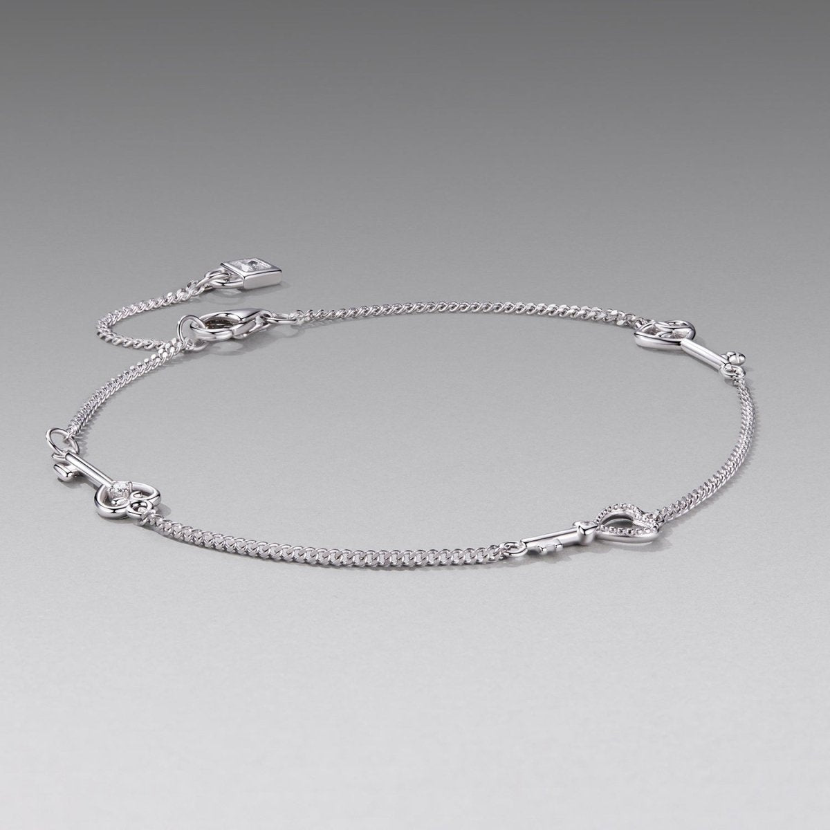 Amarante Jewelry Heart Key Link Bracelet