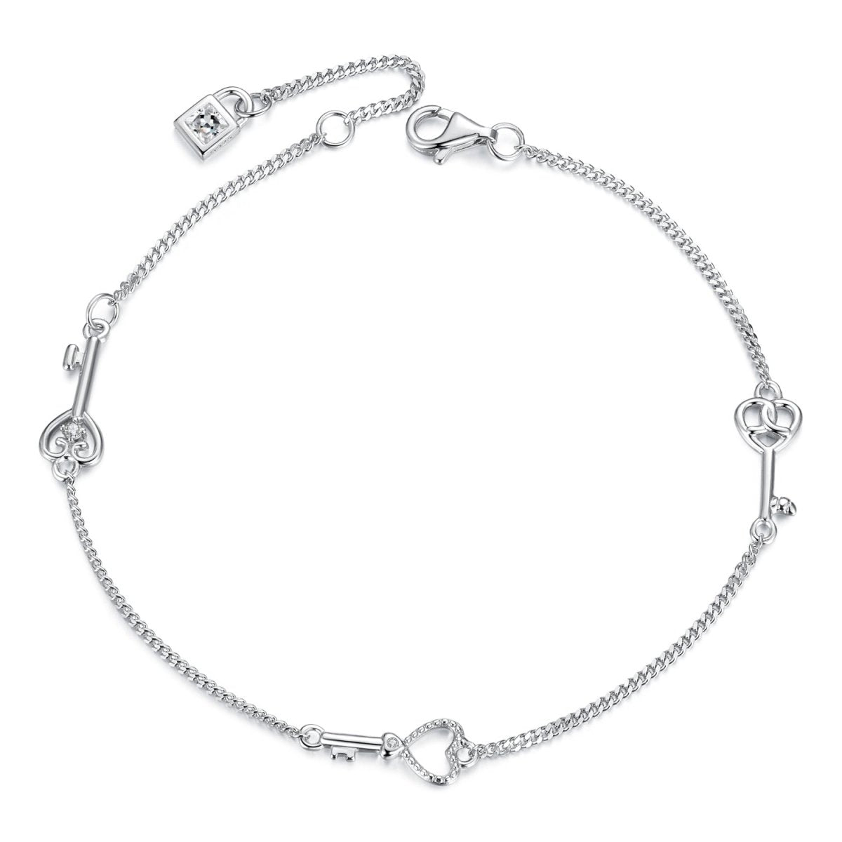 Amarante Jewelry Heart Key Link Bracelet
