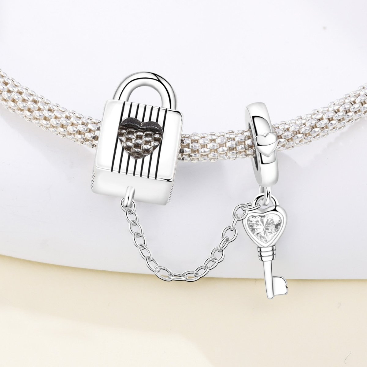 Amarante Jewelry Heart Lock & Key Dangle Charm