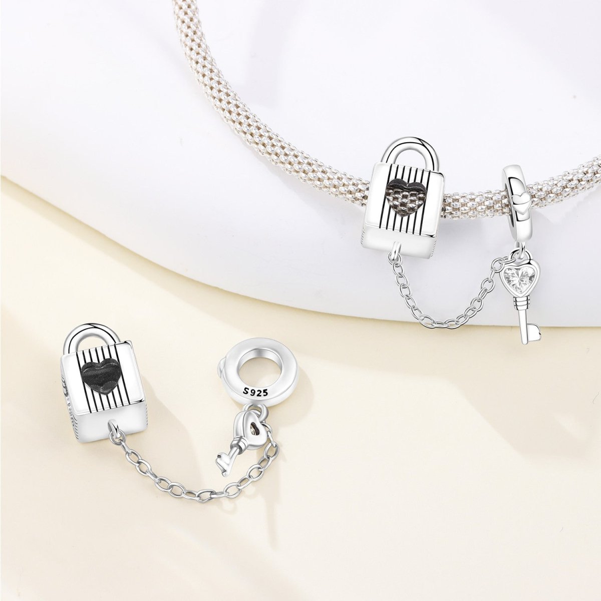 Amarante Jewelry Heart Lock & Key Dangle Charm