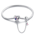 Amarante Jewelry Heart & Paw Charm Bracelet with Safety Chain