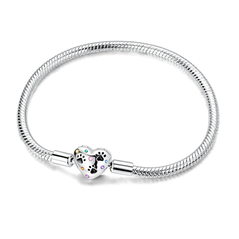 Amarante Jewelry Heart Paw Print Charm Bracelet