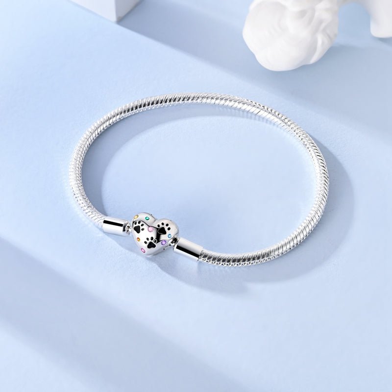 Amarante Jewelry Heart Paw Print Charm Bracelet