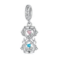 Amarante Jewelry Heart - Shaped Hourglass with Pink & Blue Cubic Zirconia Dangle Charm