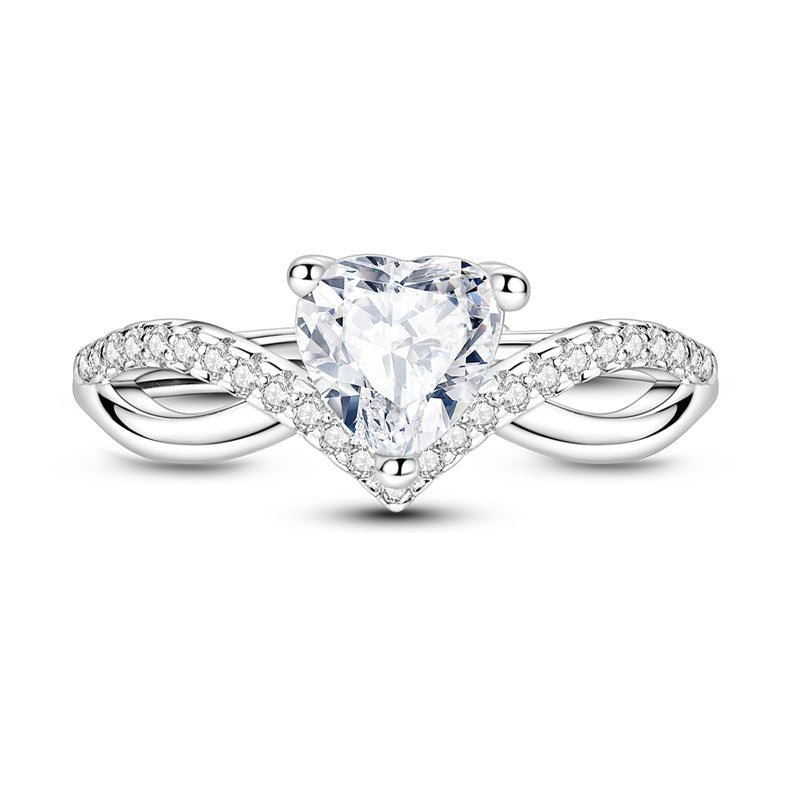Amarante Jewelry Heart - Shaped Solitaire Crystal Ring