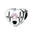 Amarante Jewelry Heartbeat Paw Print Heart Charm