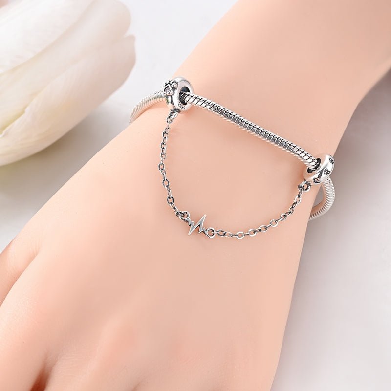Amarante Jewelry Heartbeat & Pink Paw Safety Chain Charm