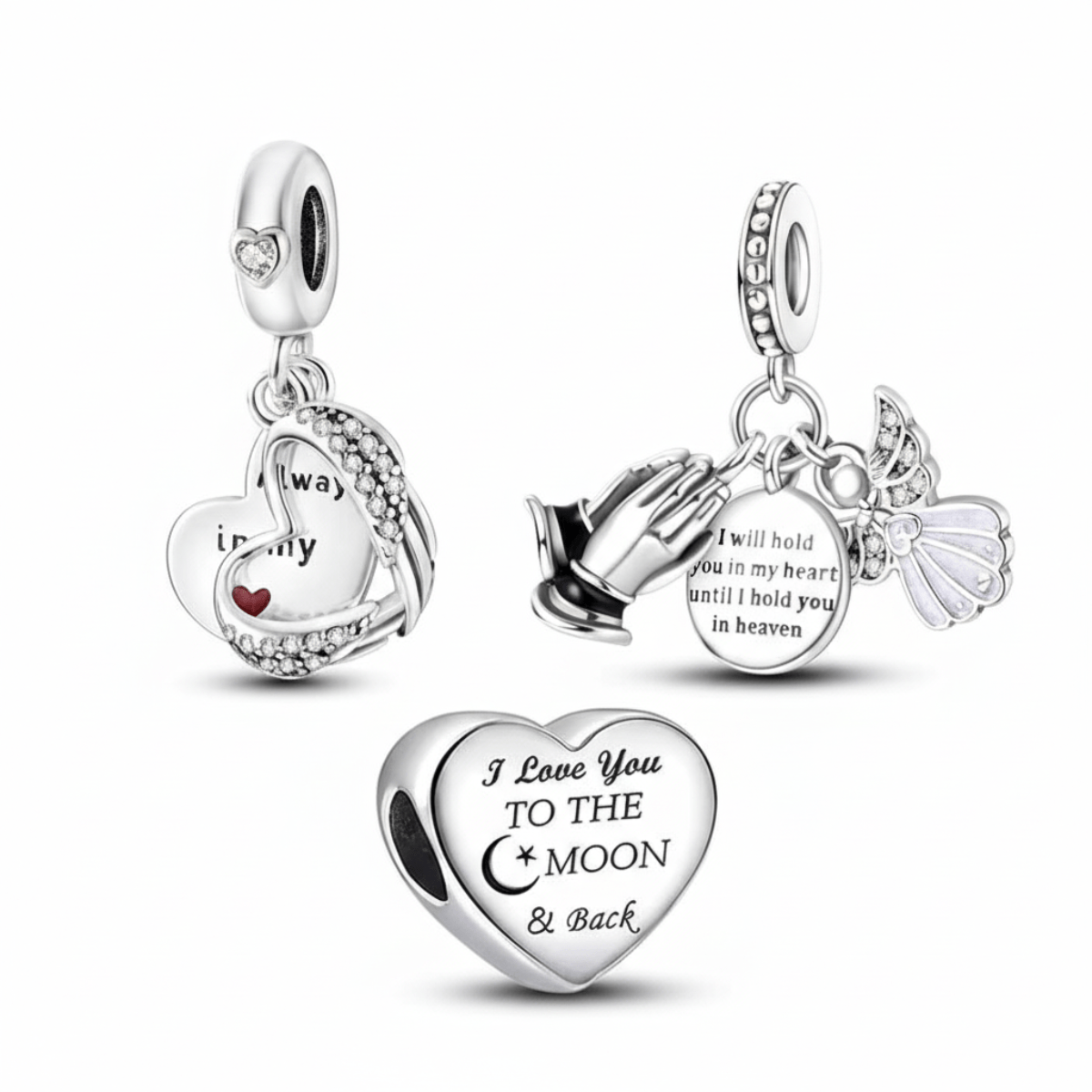 Amarante Jewelry Heaven & Heart Memorial Charm Trio