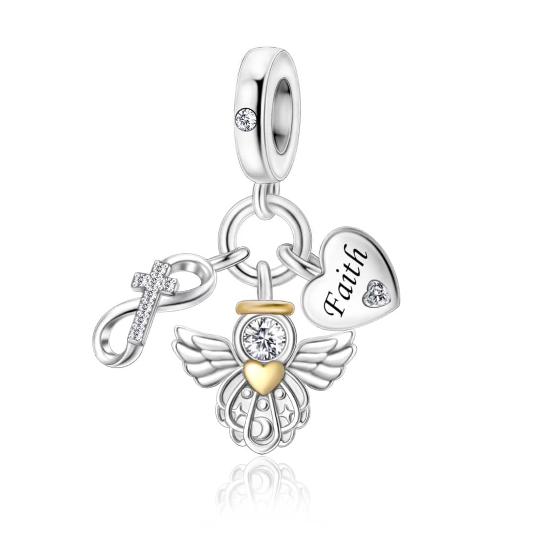 Amarante Jewelry Heavenly Faith Angel Trio Dangle Charm
