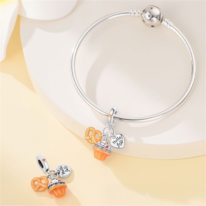 Amarante Jewelry Hello Fall Cupcake & Pretzel Dangle Charm