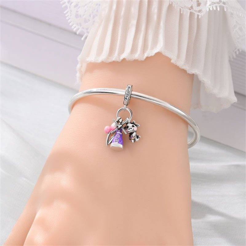 Amarante Jewelry Holland Windmill, Tulips & Cow Dangle Charm