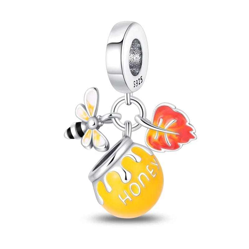 Amarante Jewelry Honey Pot Bee & Orange Leaf Autumn Charm