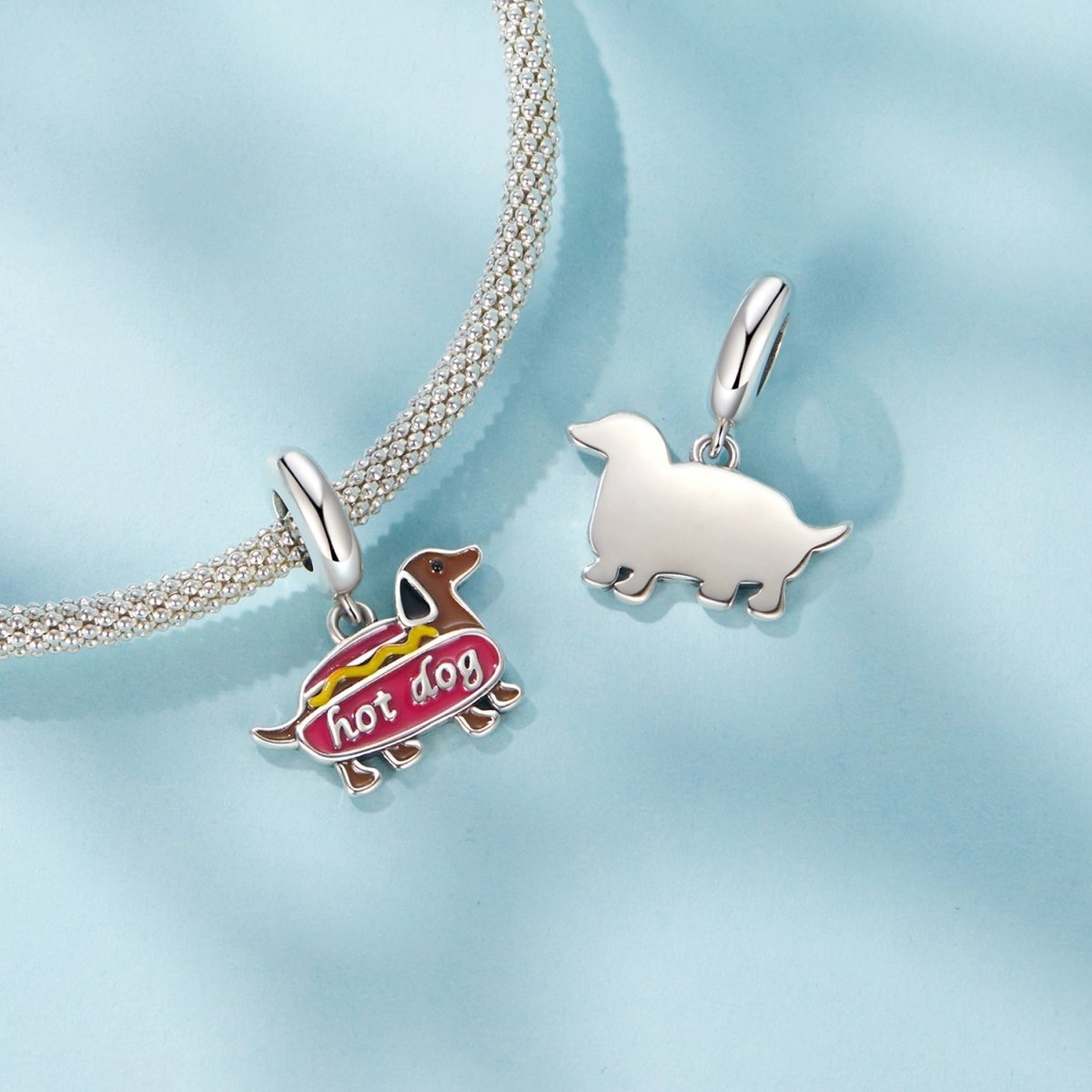 Amarante Jewelry Hot Dog Dachshund Dangle Charm
