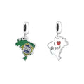 Amarante Jewelry I Love Brazil Map Dangle Charm