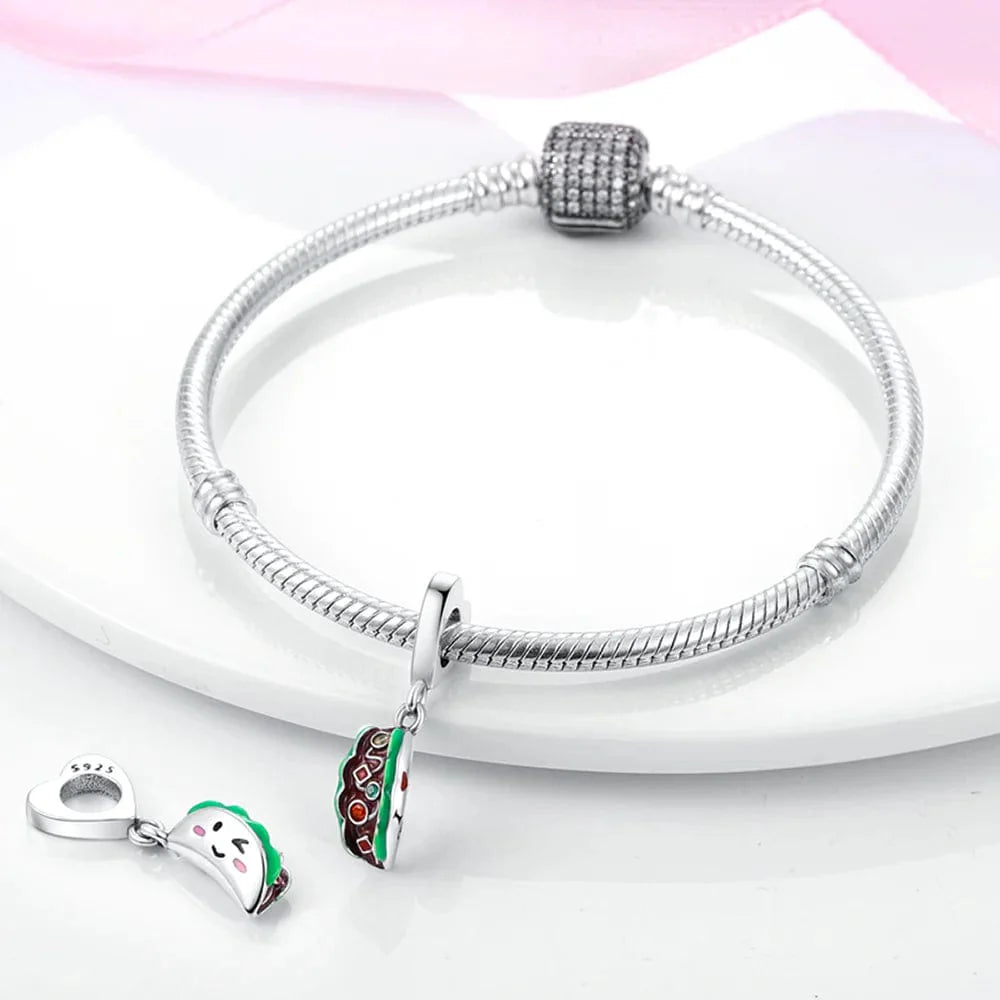 Amarante Jewelry I Love Taco Mexico Food Dangle Charm