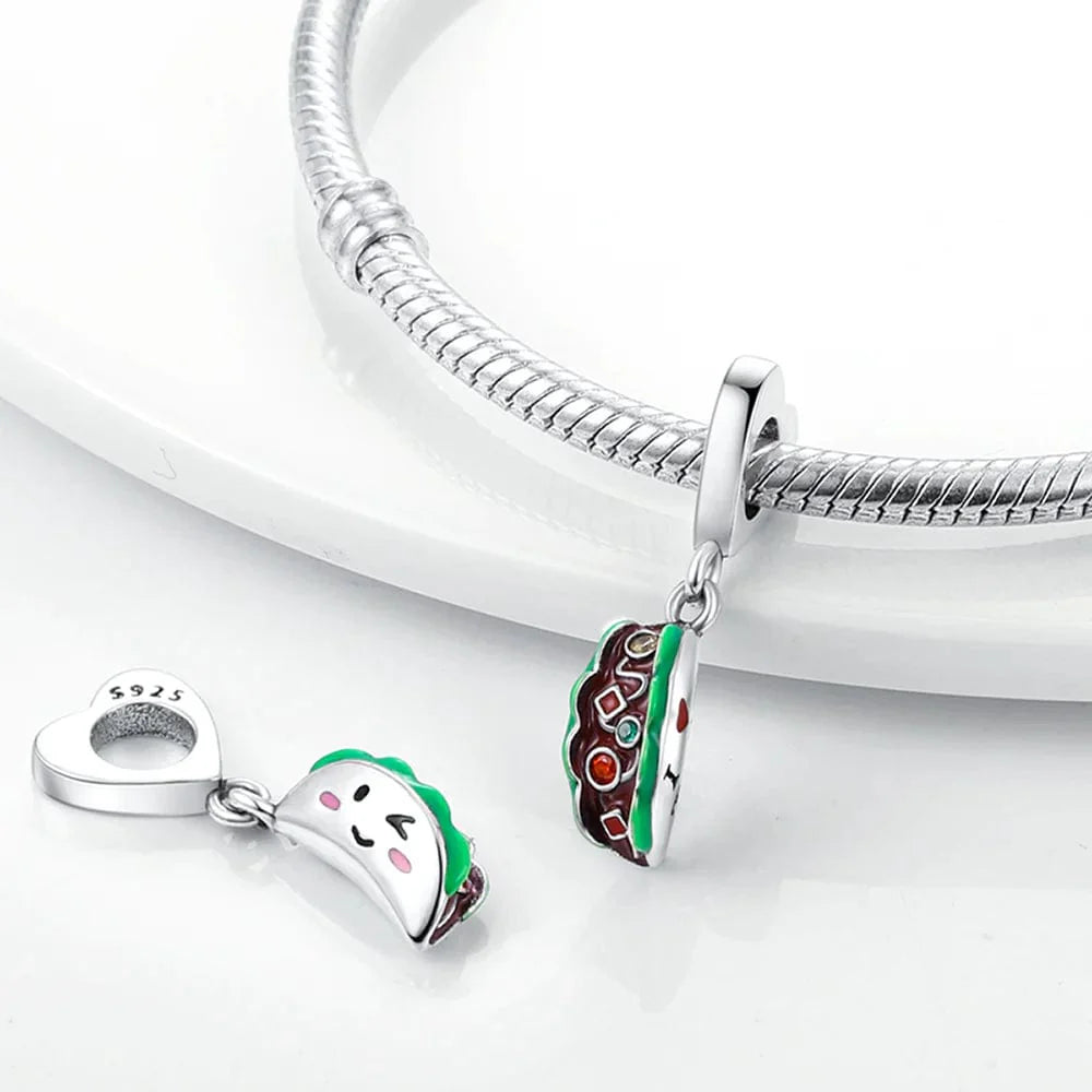Amarante Jewelry I Love Taco Mexico Food Dangle Charm